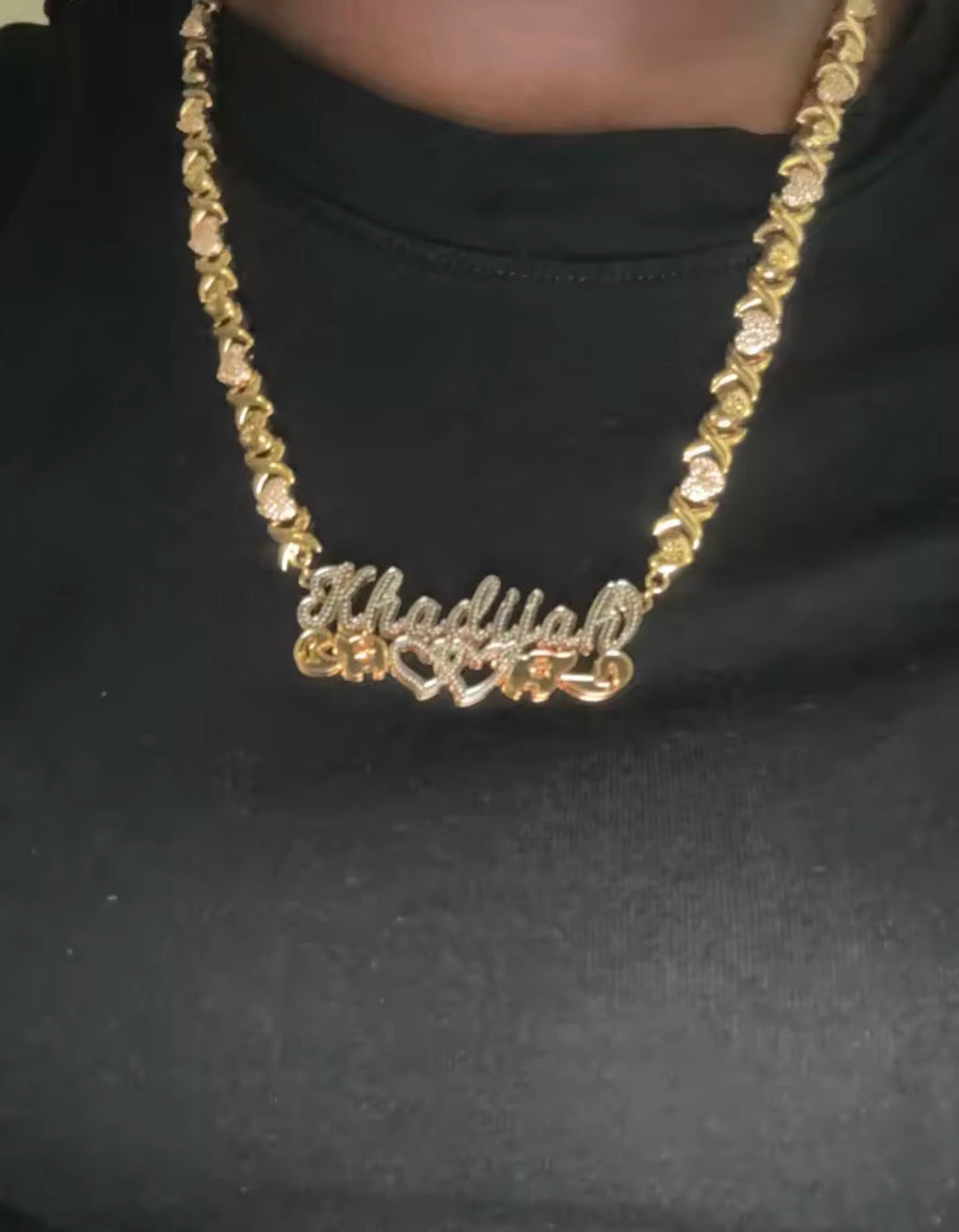 XoXo Heart Custom Chain Double Plated