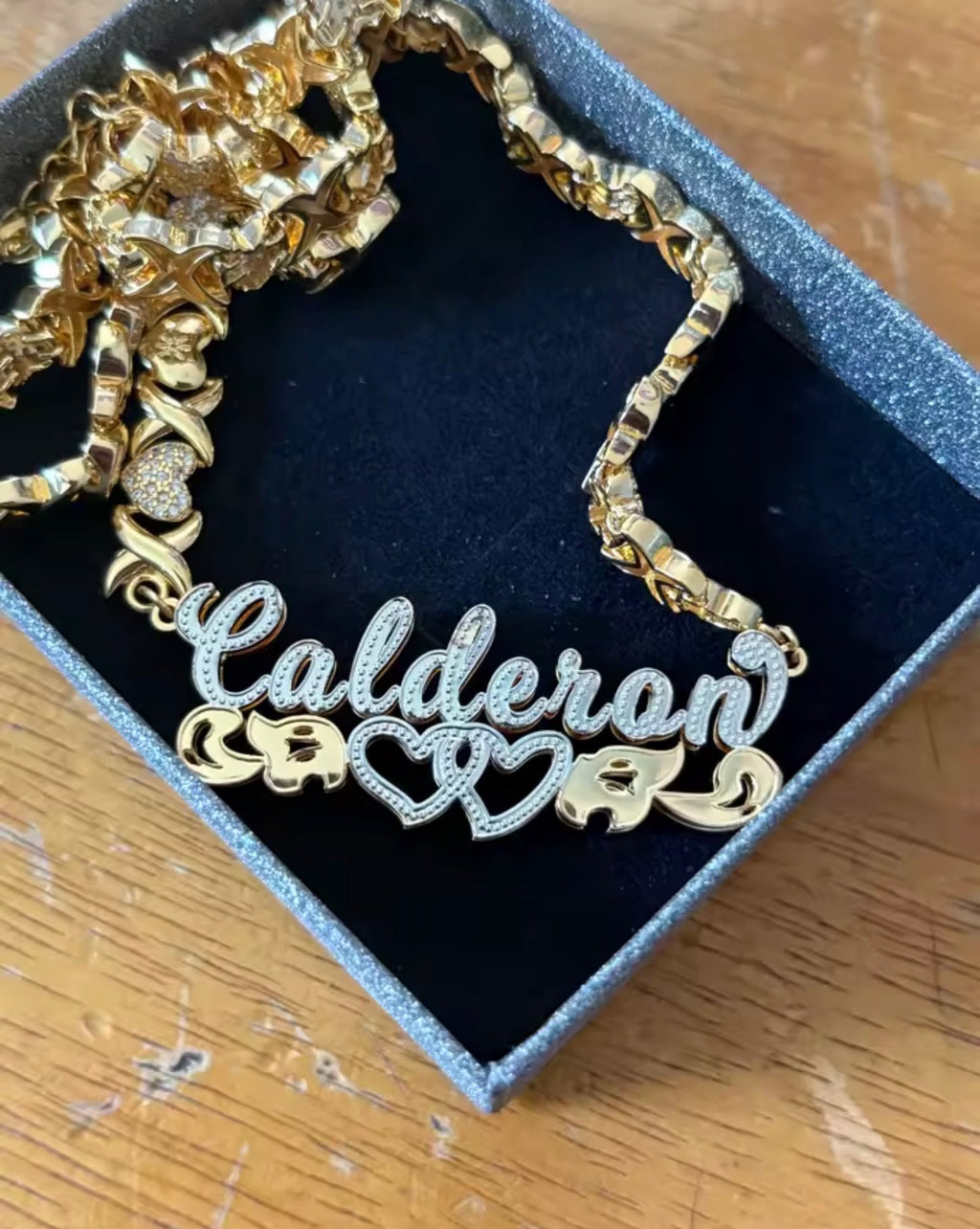 XoXo Heart Custom Chain Double Plated